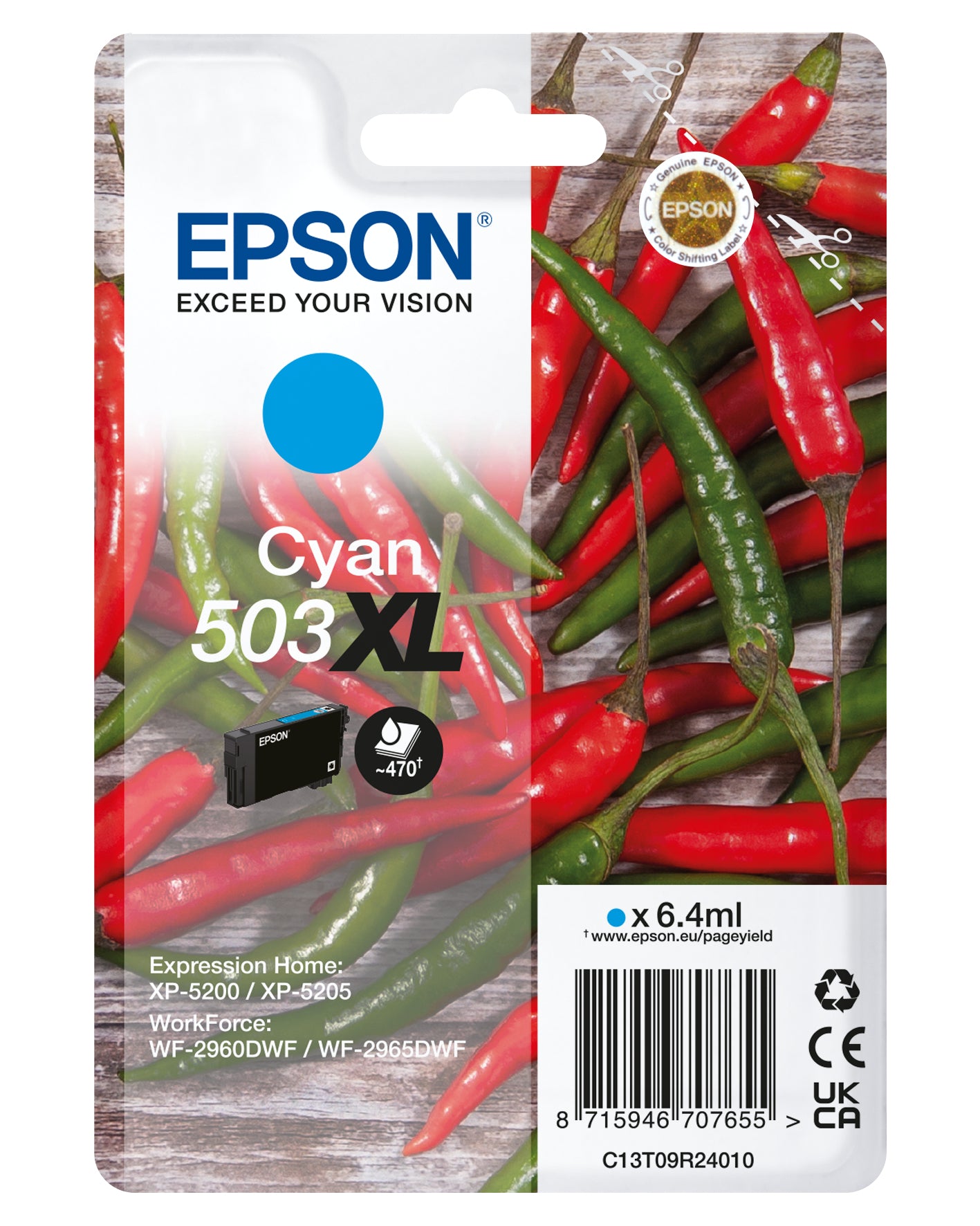 Epson 503XL cartuccia d'inchiostro 1 pz Originale Resa elevata (XL) Ciano