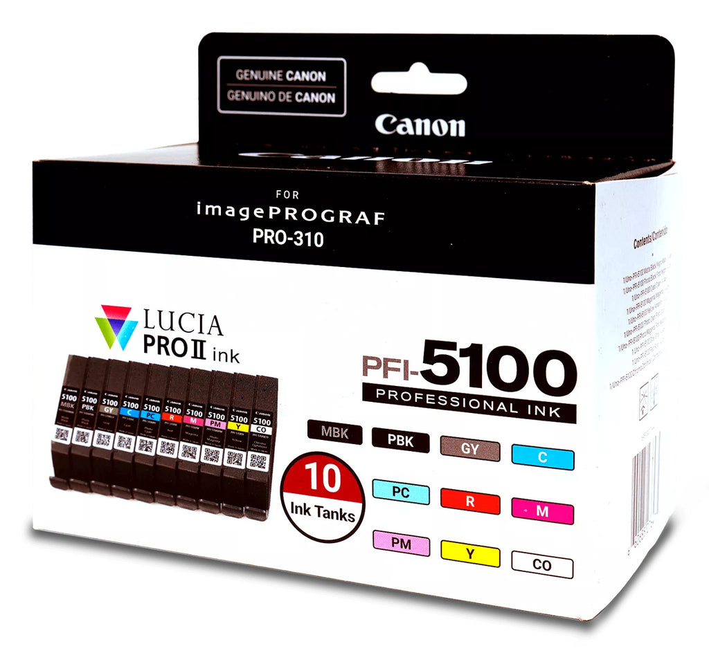 Canon PFI-5100 Multipack cartuccia d'inchiostro 10 pz Originale Resa standard Ciano, Nero opaco, Nero