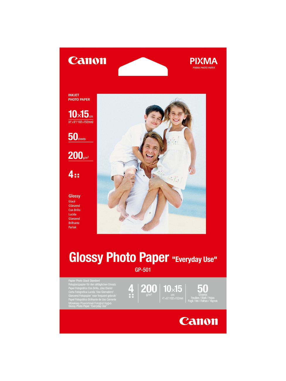 Canon PG-595XL/CL-586XL + GP-501 50Sh. Value Pack cartuccia d'inchiostro 2 pz Originale Resa elevata (XL) Nero, Ciano, Magenta, Giallo