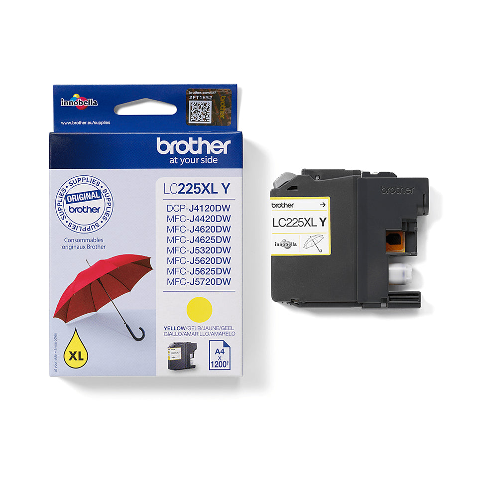 Brother LC225XLY cartuccia d'inchiostro 1 pz Originale Resa elevata (XL) Giallo