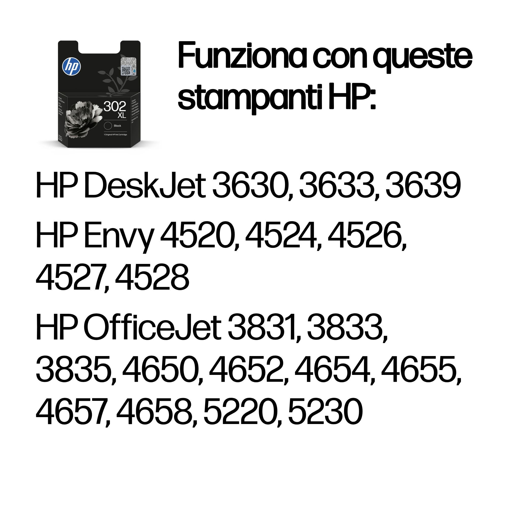 HP Cartuccia originale inchiostro nero ad alta capacità 302XL