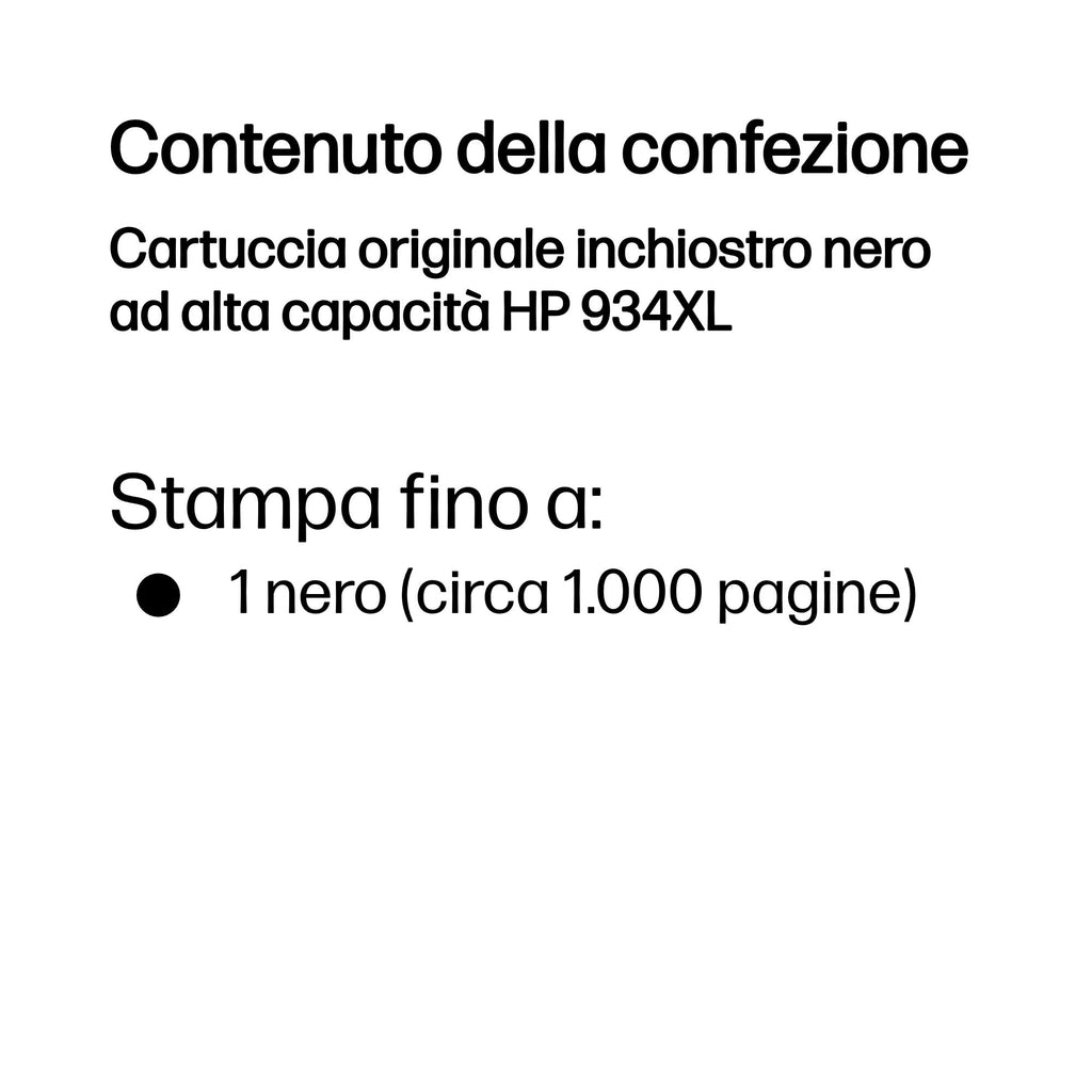 HP Cartuccia originale inchiostro nero ad alta capacità 934XL