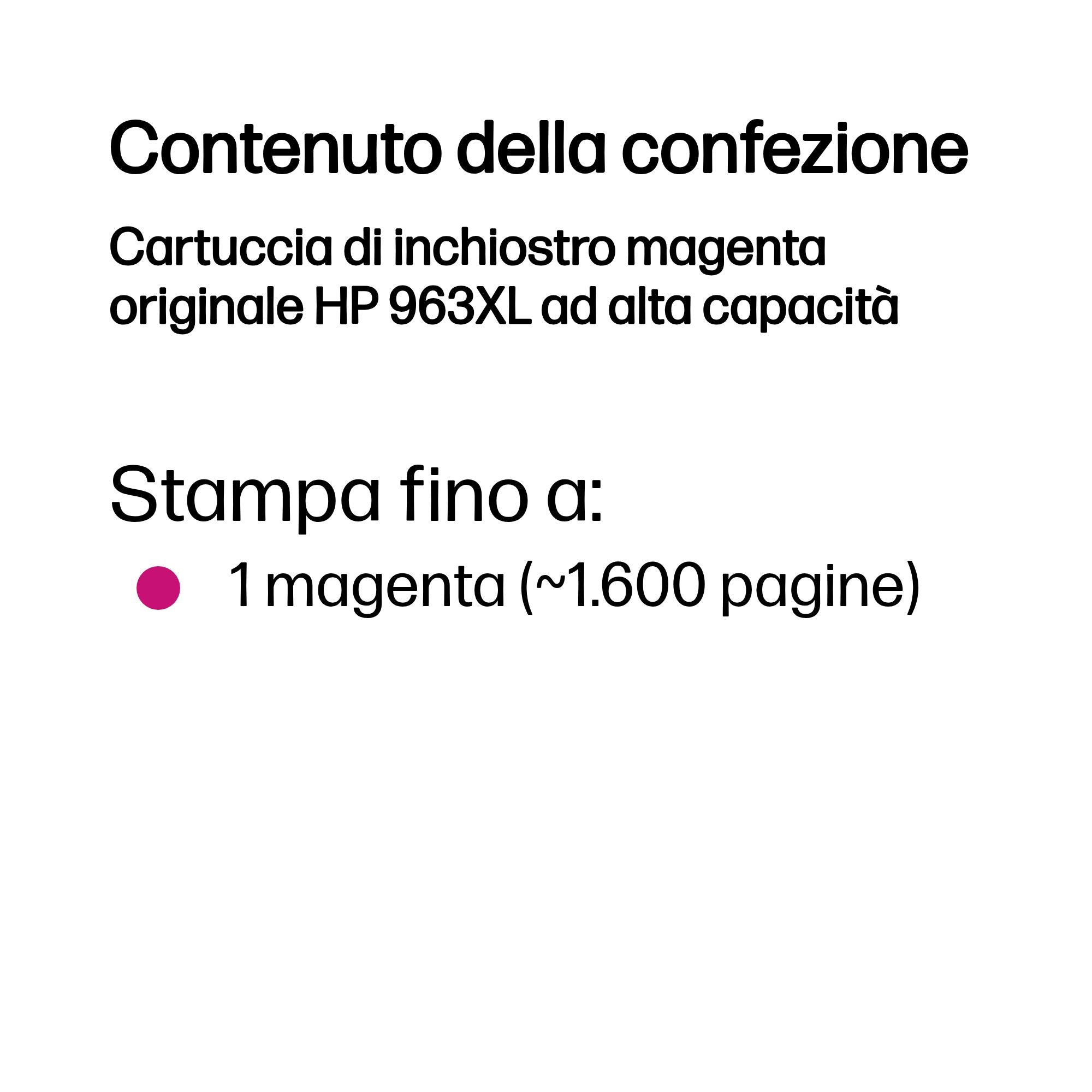 HP Cartuccia di inchiostro magenta originale 963XL ad alta capacità