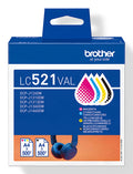 Brother LC521VAL cartuccia d'inchiostro 4 pz Originale Nero, Ciano, Magenta, Giallo