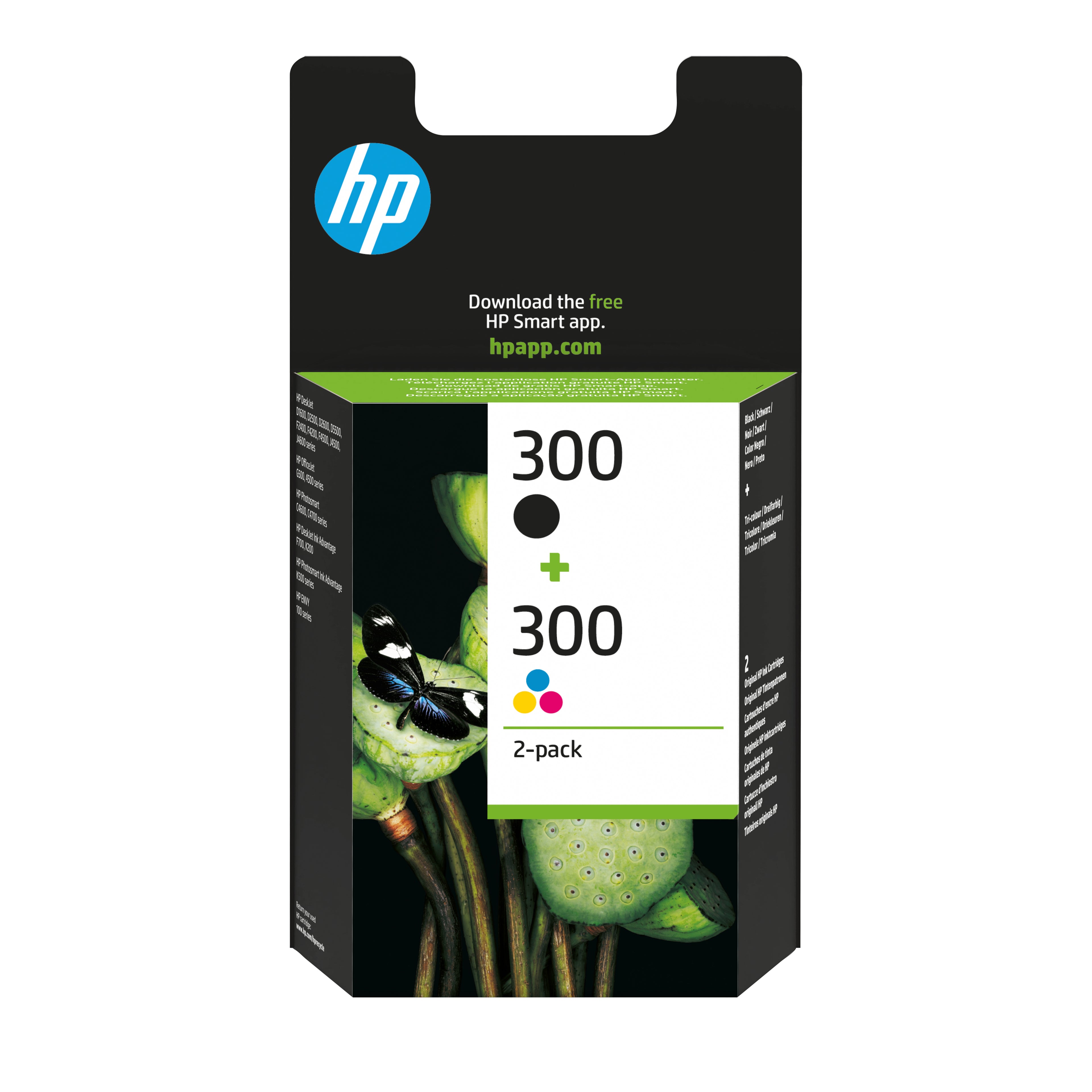 HP Confezione da 2 cartucce originali di inchiostro nero/tricromia 300