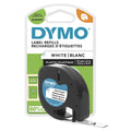 DYMO LetraTag etichette originali in plastica | rotolo da 12 mm x 4 m | stampa nera su bianco | LT etichette autoadesive per etichettatrice LetraTag | 1 pezzo