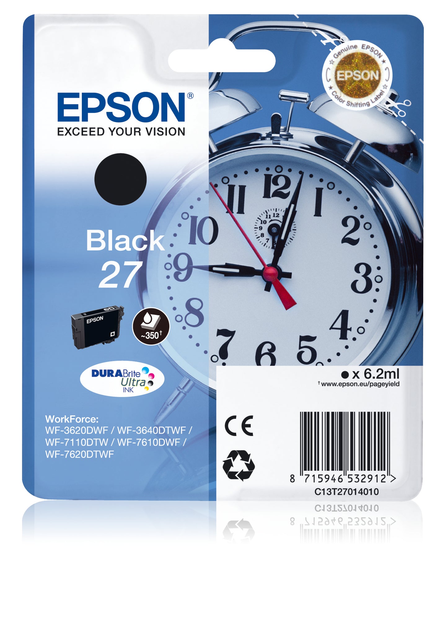 Epson Alarm clock Singlepack Black 27 DURABrite Ultra Ink