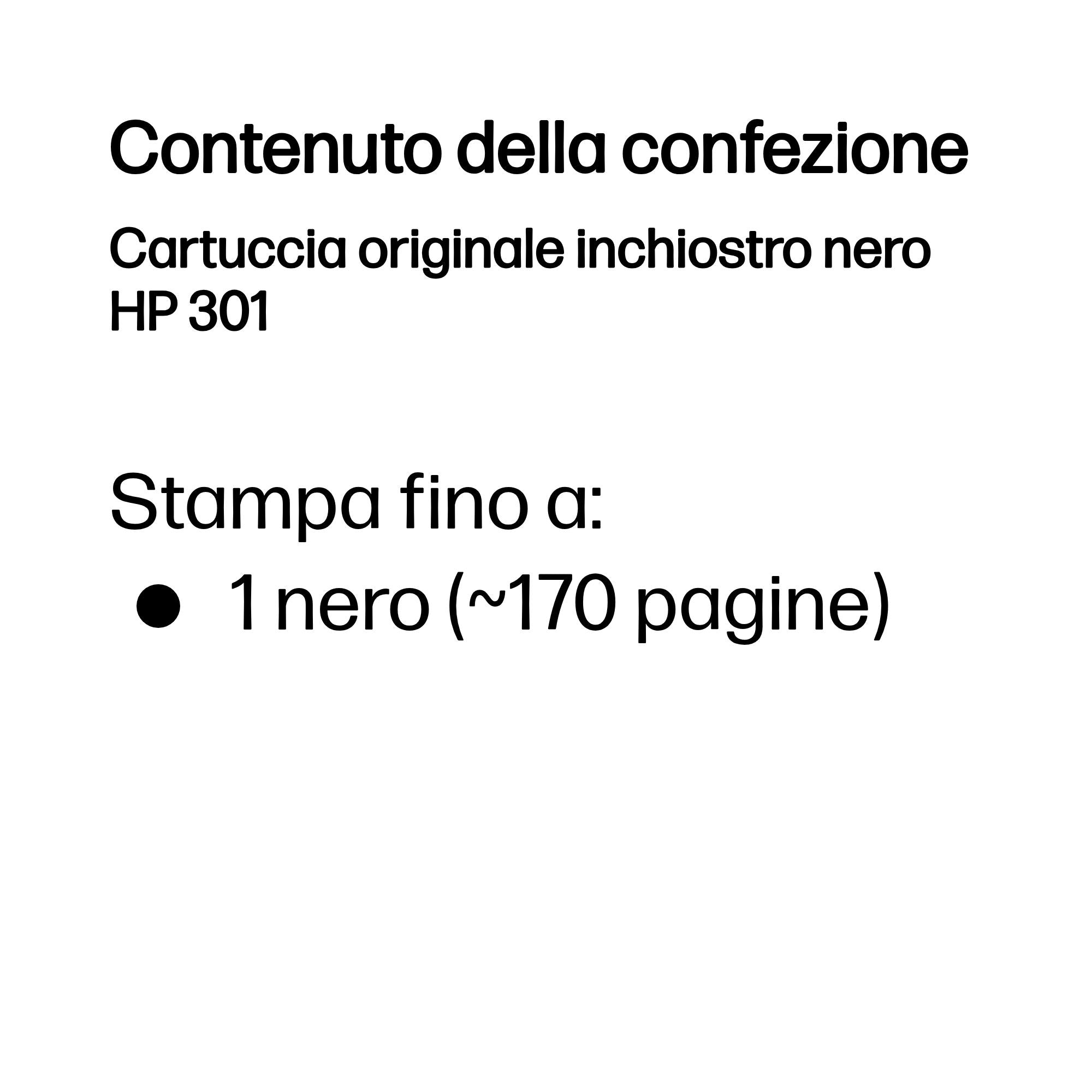 HP Cartuccia originale inchiostro nero 301