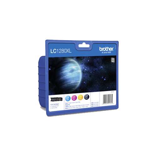 ORIGINAL Brother Multipack nero / ciano / magenta / giallo LC-1280XL LC1280XLVALBPDR ~6000 Seiten 4 cartucce d'inchiostro LC-1280XL: BK+C+M+Y