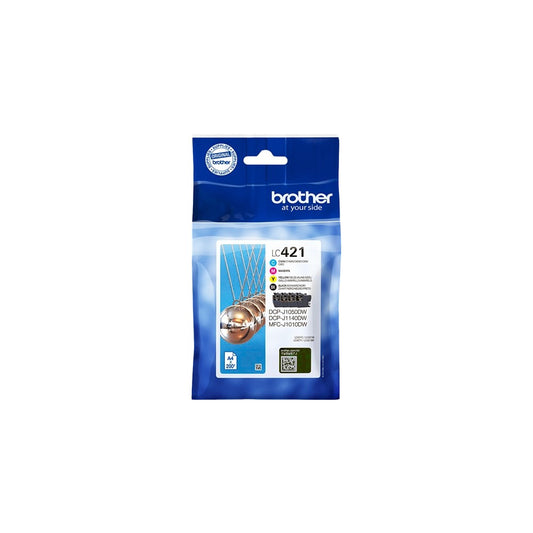ORIGINAL Brother Multipack nero / ciano / magenta / giallo LC-421 LC421VAL ~800 Seiten