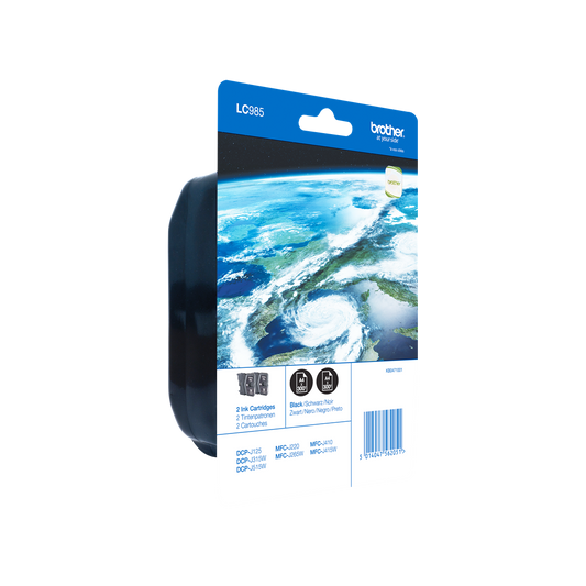 ORIGINAL Brother Multipack nero LC-985-BK LC985BKBP2DR ~600 Seiten 2 cartucce d'inchiostro LC-985BK
