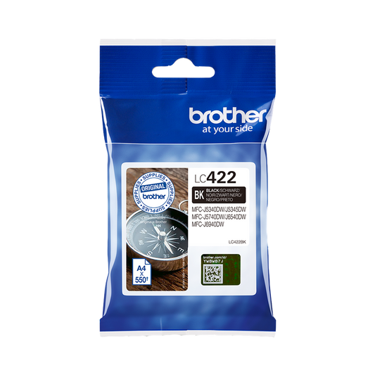 ORIGINAL Brother Cartuccia d'inchiostro nero LC422BK LC-422BK ~550 Seiten
