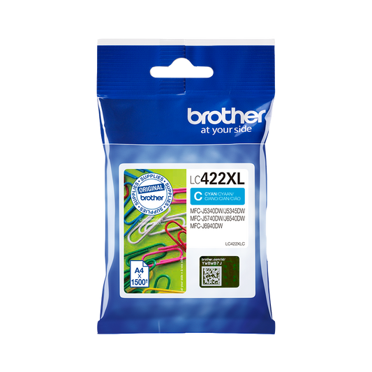 ORIGINAL Brother Cartuccia d'inchiostro ciano LC422XLC LC-422XLC ~1500 Seiten