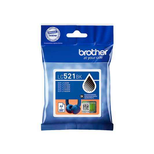 ORIGINAL Brother Cartuccia d'inchiostro nero LC521BK LC-521BK ~500 Seiten