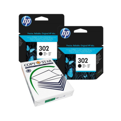 BUNDLE: Cartucce HP 302 + Risma di carta (omaggio)