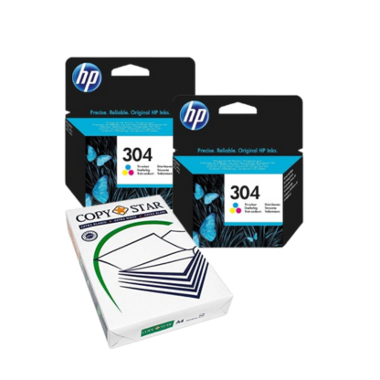 BUNDLE: Cartucce HP 304 + Risma di carta (omaggio)