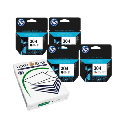 BUNDLE: Cartucce HP 304 + Risma di carta (omaggio)