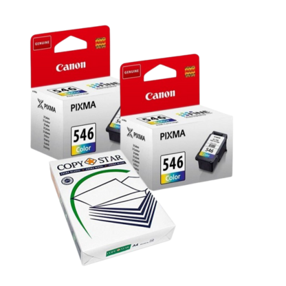 BUNDLE: Cartucce CANON 545 546 + Risma di carta (omaggio)