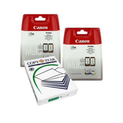 BUNDLE: Cartucce CANON 545 546 + Risma di carta (omaggio)