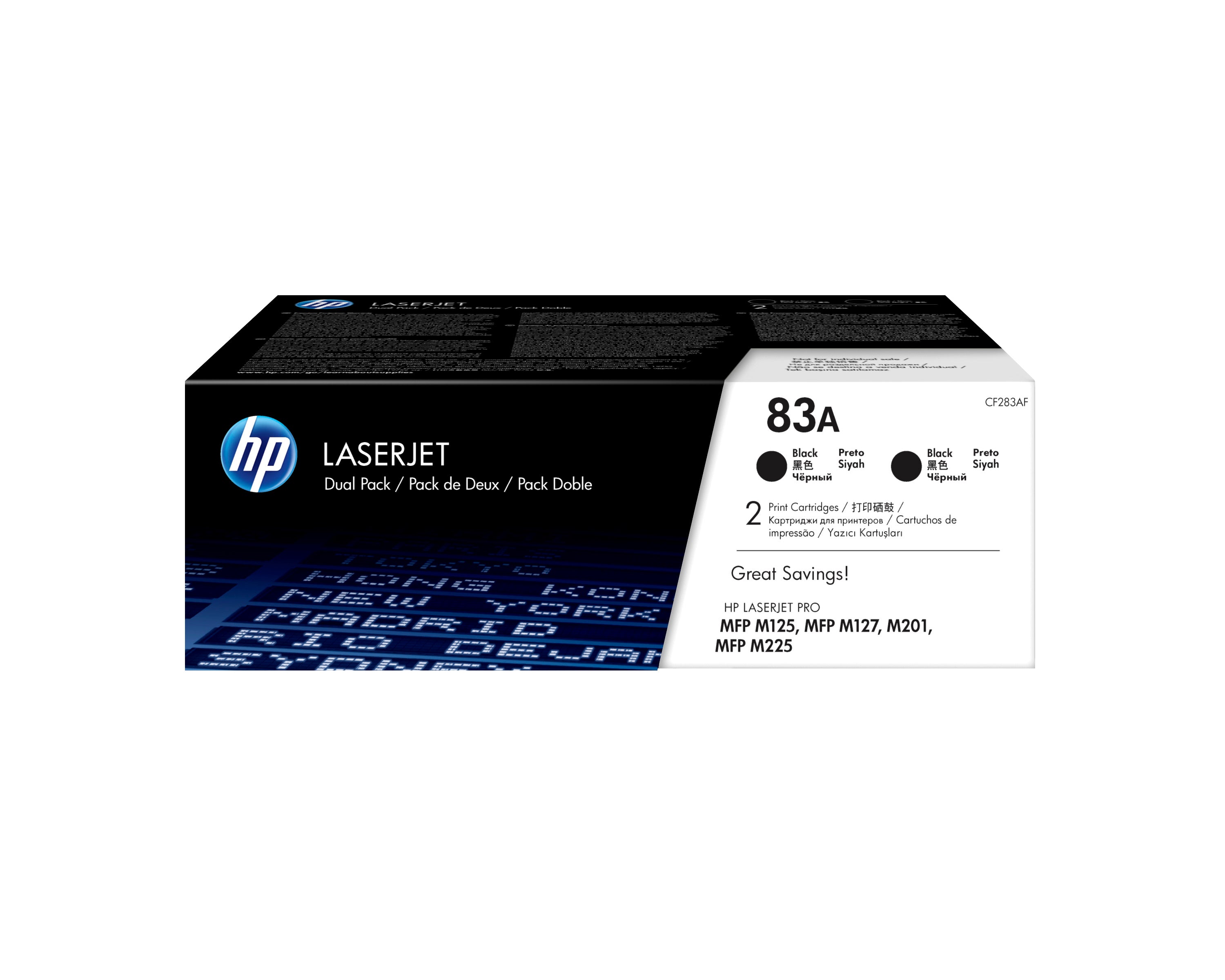 HP Confezione doppia di cartucce toner originali nero 83A LaserJet