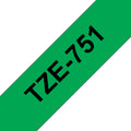 Brother TZE-751 nastro per etichettatrice Nero su verde