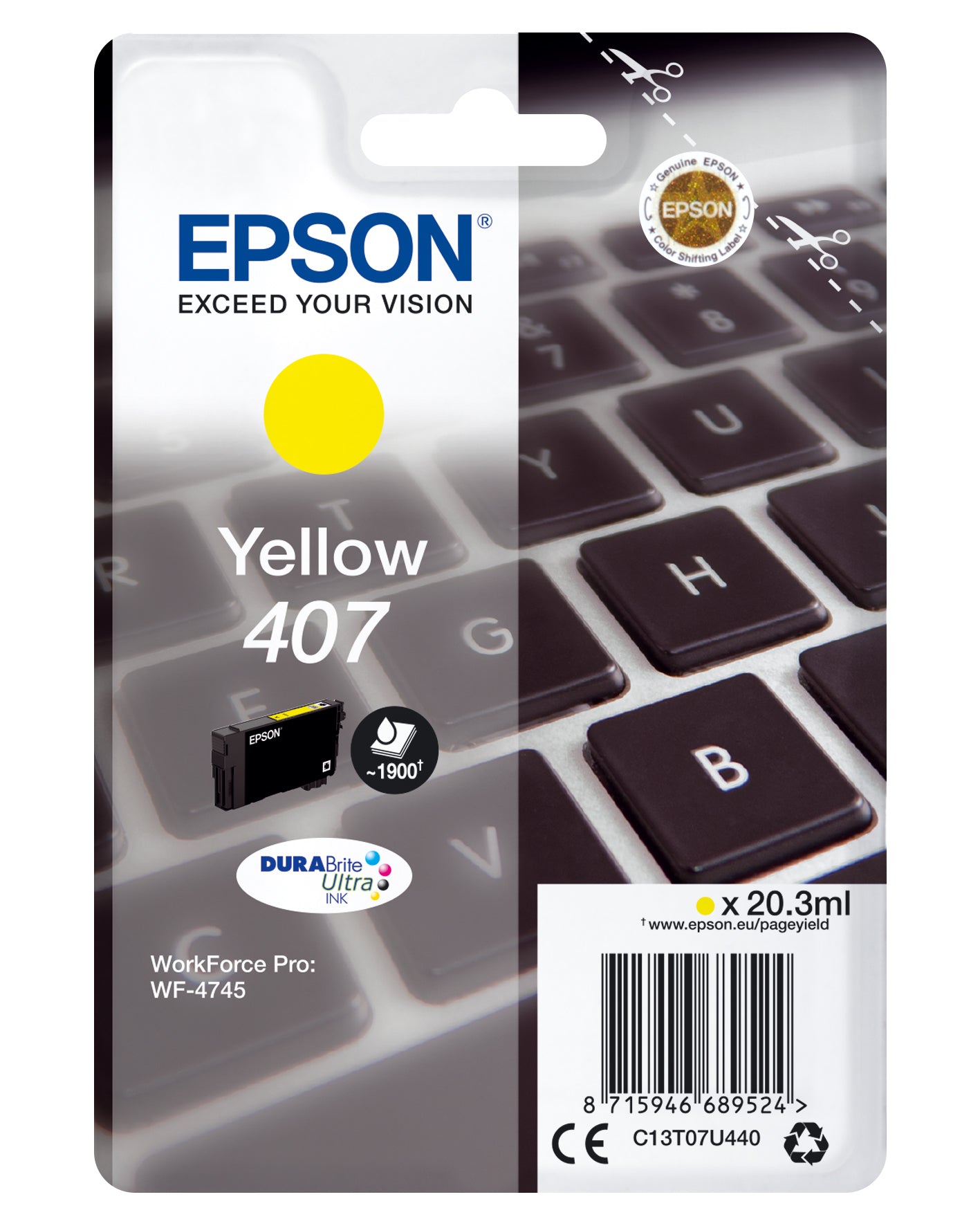 Epson WF-4745 cartuccia d'inchiostro 1 pz Originale Resa elevata (XL) Giallo