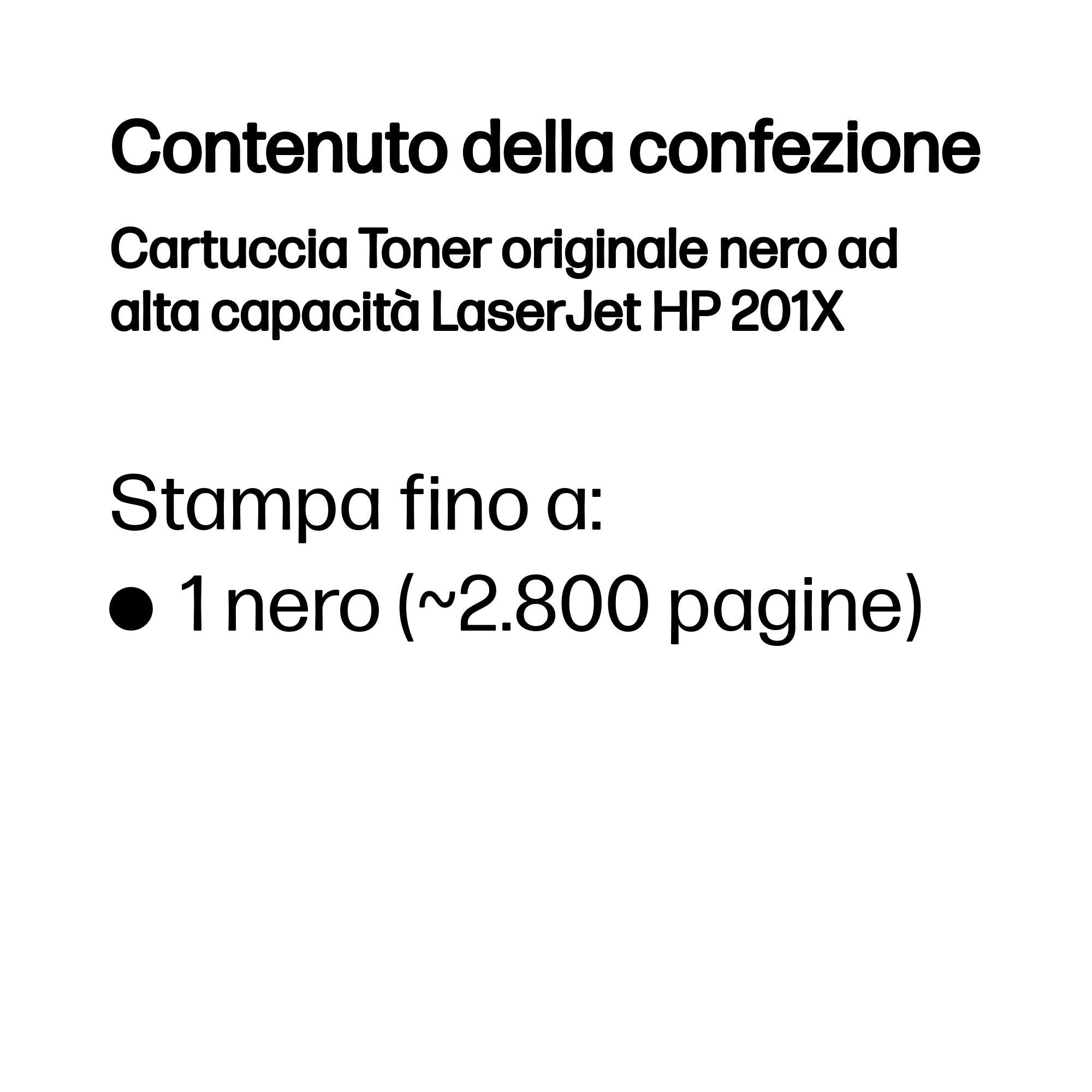 HP Cartuccia Toner originale nero ad alta capacità LaserJet 201X