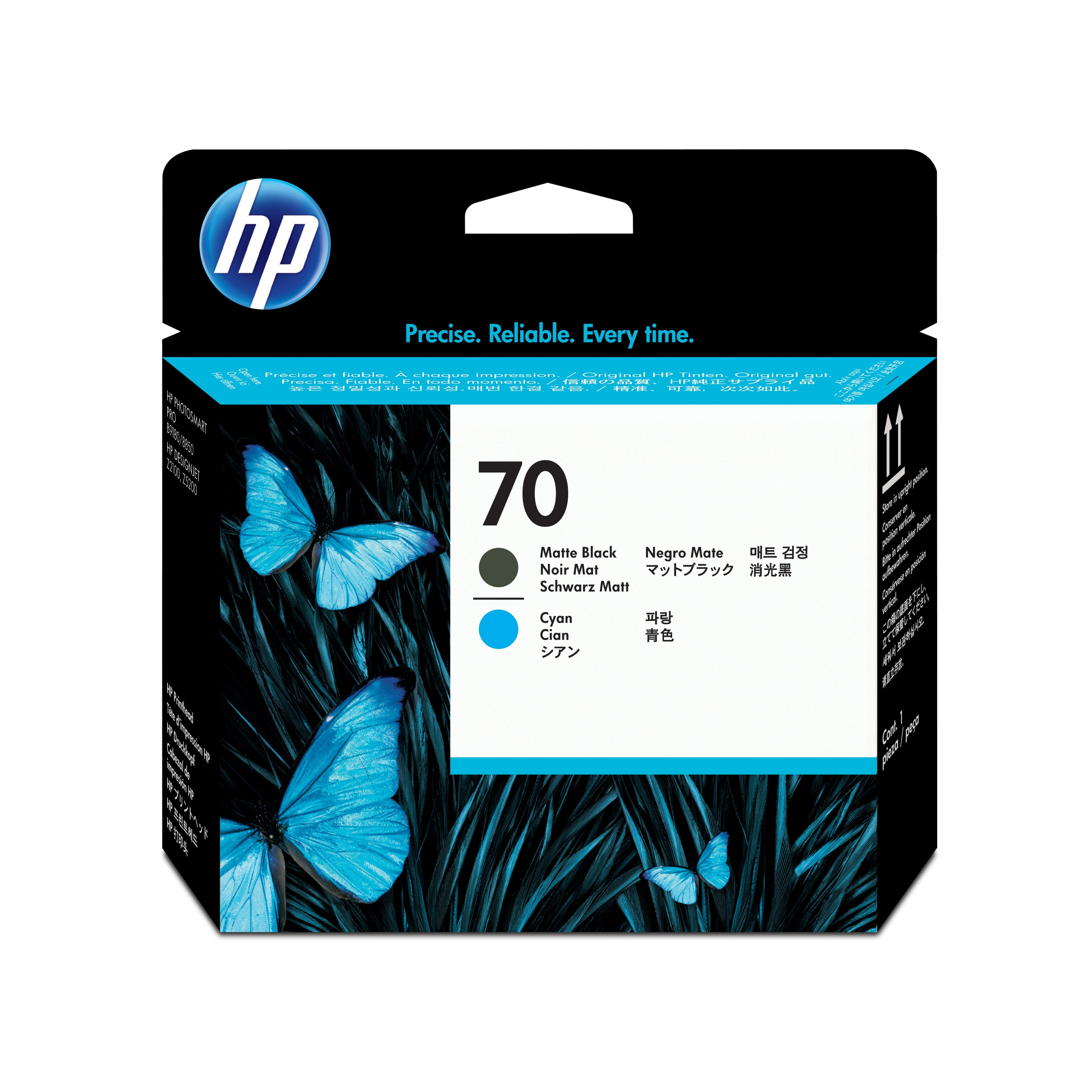 HP Testina di stampa nero opaco e ciano, 70