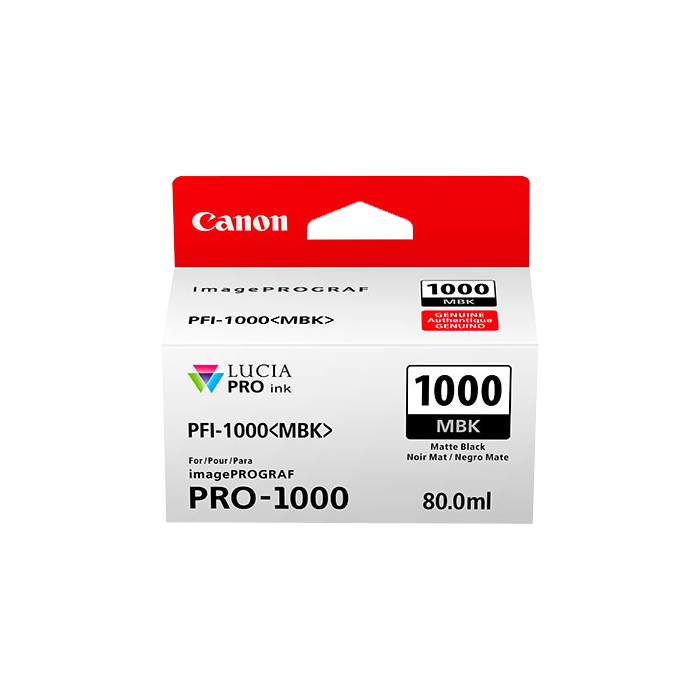 ORIGINAL Canon Cartuccia d'inchiostro Nero (opaco) PFI-1000mbk 0545C001 ~5490 Seiten 80ml