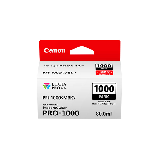 ORIGINAL Canon Cartuccia d'inchiostro Nero (opaco) PFI-1000mbk 0545C001 ~5490 Seiten 80ml