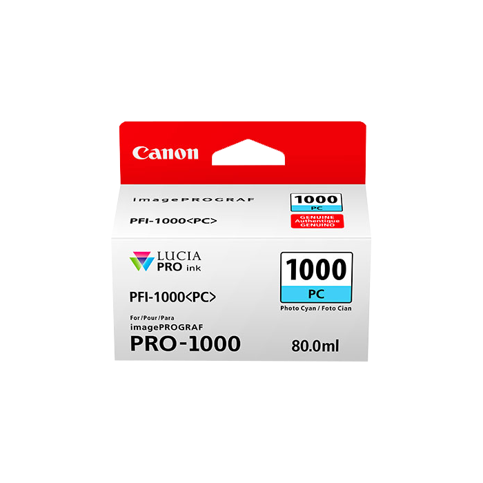 ORIGINAL Canon Cartuccia d'inchiostro cyanfoto PFI-1000pc 0550C001 ~5140 Seiten 80ml