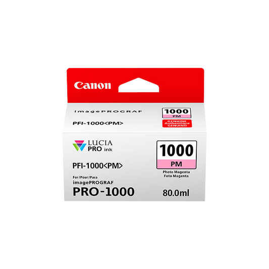 ORIGINAL Canon Cartuccia d'inchiostro magentafoto PFI-1000pm 0551C001 ~3755 Seiten 80ml