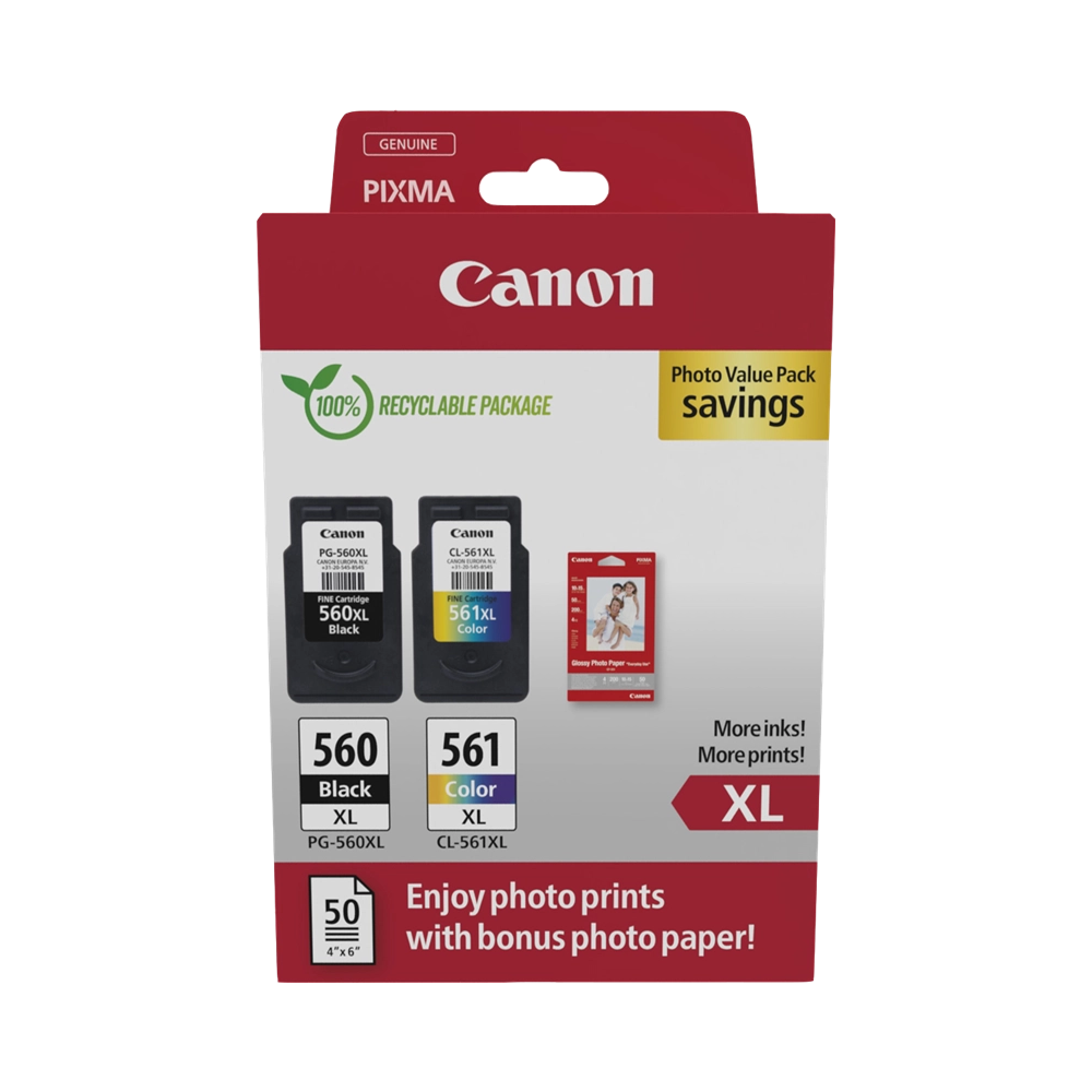 ORIGINAL Canon Multipack nero / differenti colori PG-560XL+CL-561XL 3712C009 ~1100 Seiten
