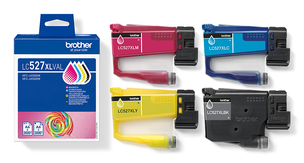 Brother LC527XLVAL cartuccia d'inchiostro 4 pz Originale Resa elevata (XL) Nero, Ciano, Magenta, Giallo
