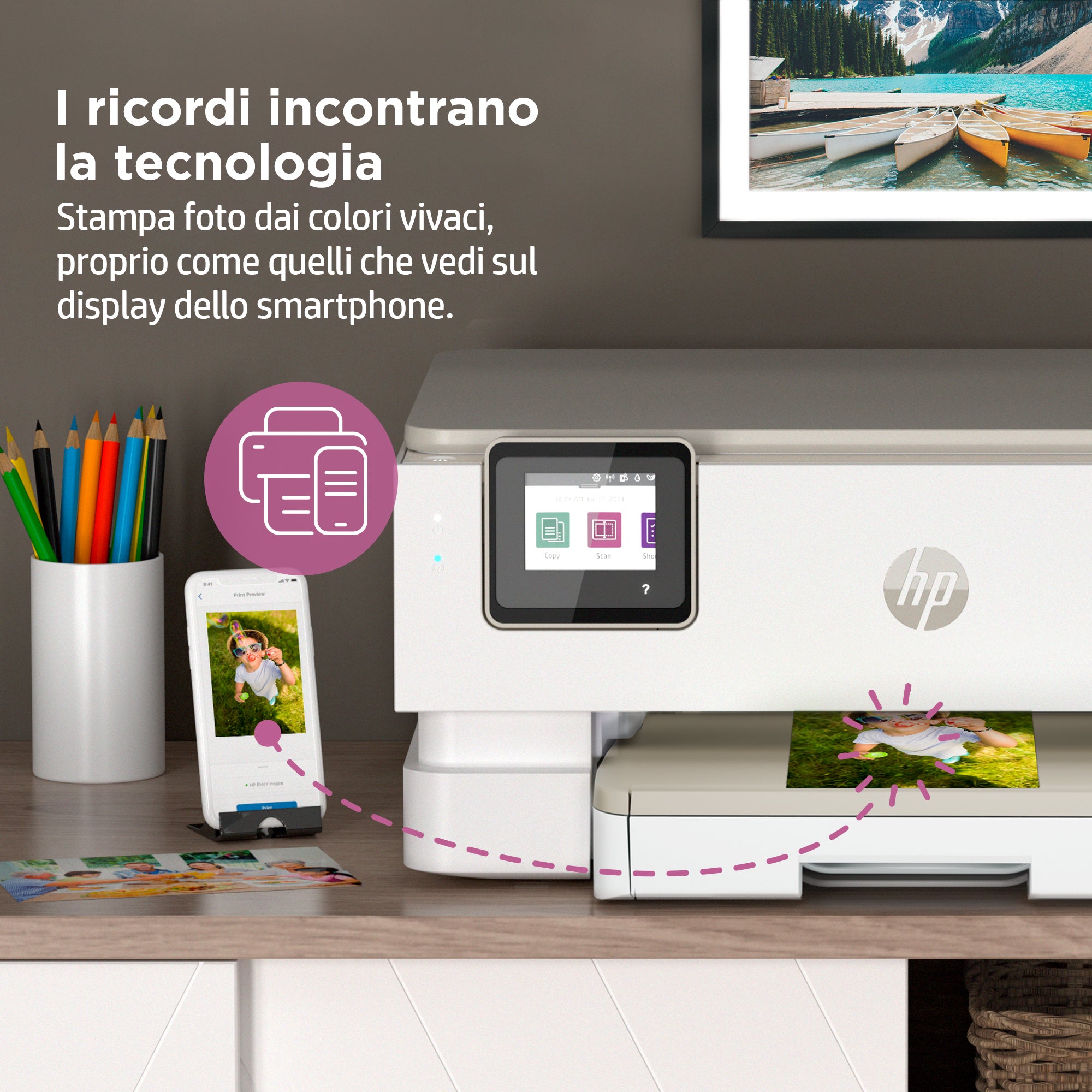 HP ENVY Inspire 7224e Wireless All-in-One Colore Stampante, Instant Ink; Fotocopiatrice, scanner