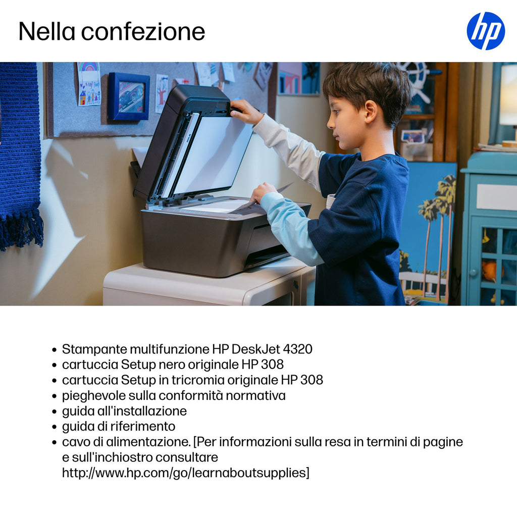 HP DeskJet 4320 Wireless All-in-One Colore Stampante, Instant Ink