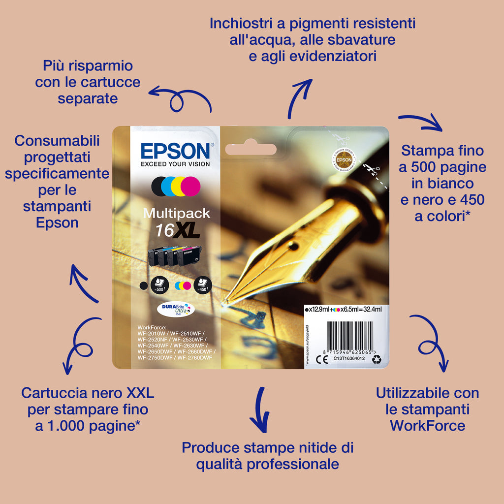 Epson Pen and crossword Singlepack Cyan 16XL DURABrite Ultra