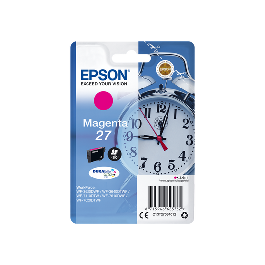 ORIGINAL Epson Cartuccia d'inchiostro magenta C13T27034012 27 ~300 Seiten 3,6ml