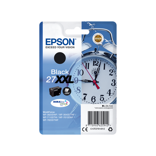 ORIGINAL Epson Cartuccia d'inchiostro nero C13T27914012 27 XXL ~2200 Seiten 34,1ml XXL