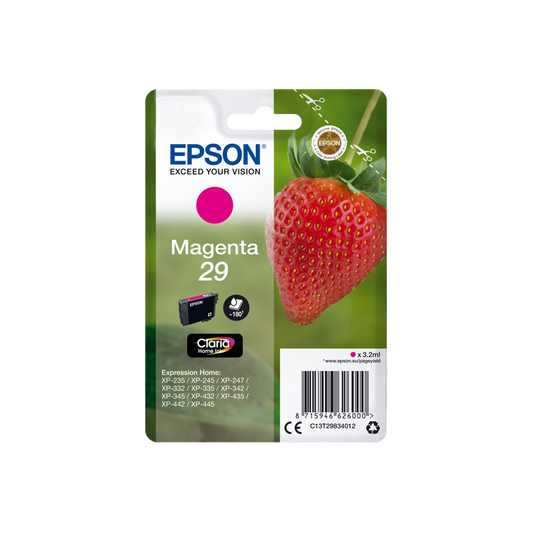 ORIGINAL Epson Cartuccia d'inchiostro magenta C13T29834012 29 ~180 Seiten 3,2ml C13T29834010