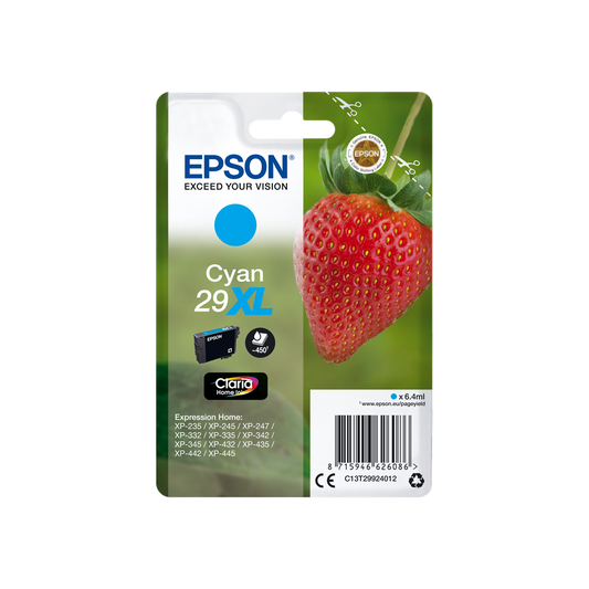 ORIGINAL Epson Cartuccia d'inchiostro ciano C13T29924012 29 XL ~450 Seiten 6,4ml XL
