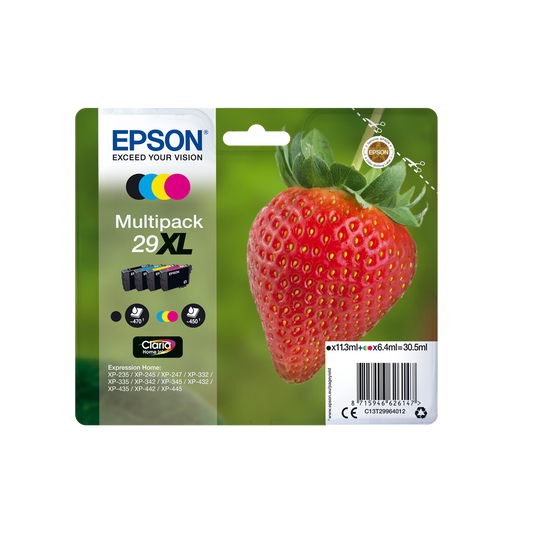 ORIGINAL Epson Multipack nero / ciano / magenta / giallo C13T29964012 29 XL ~1820 Seiten 4 cartucce: T2991 + T2992 + T2993 + T2994