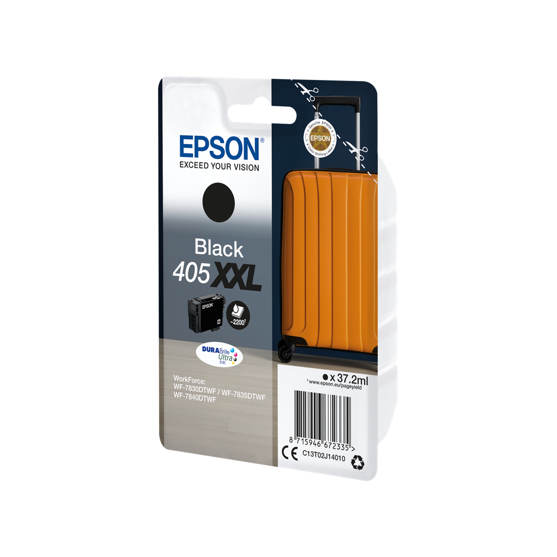ORIGINAL Epson Cartuccia d'inchiostro nero C13T02J14010 405 XXL ~2200 Seiten 37,2ml