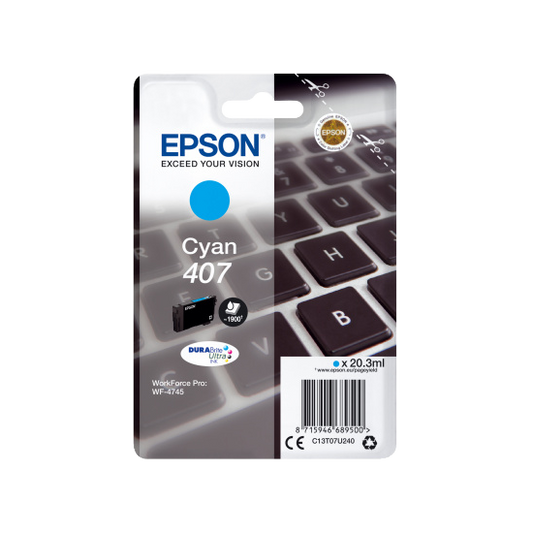 ORIGINAL Epson Cartuccia d'inchiostro ciano C13T07U240 407 ~1900 Seiten 20,3ml