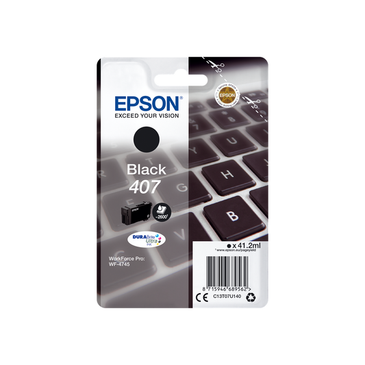 ORIGINAL Epson Cartuccia d'inchiostro nero C13T07U140 407 ~2600 Seiten 41,2ml
