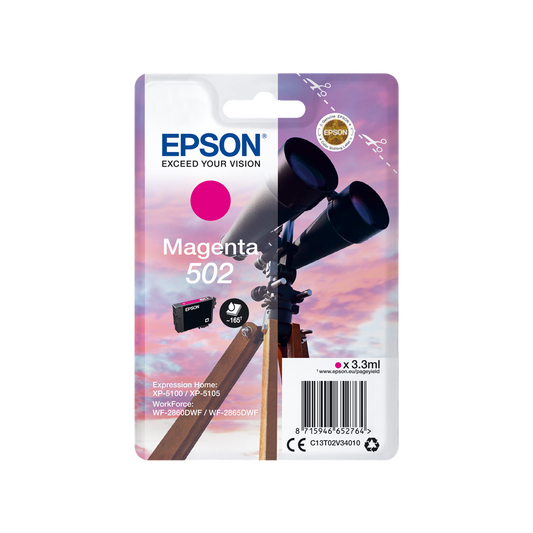 ORIGINAL Epson Cartuccia d'inchiostro magenta C13T02V34010 502 ~165 Seiten 3,3ml