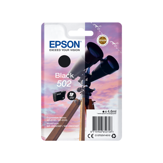ORIGINAL Epson Cartuccia d'inchiostro nero C13T02V14010 502 ~210 Seiten 4,6ml