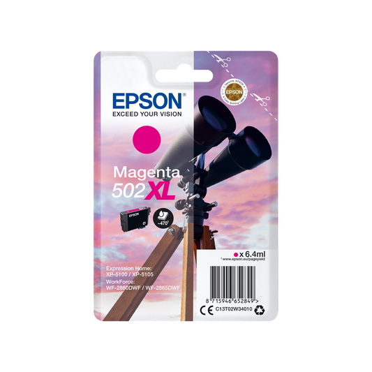ORIGINAL Epson Cartuccia d'inchiostro magenta C13T02W34010 502XL ~470 Seiten 6,4ml