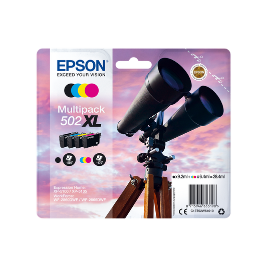 ORIGINAL Epson Multipack nero / ciano / magenta / giallo C13T02W64010 502XL ~1960 Seiten
