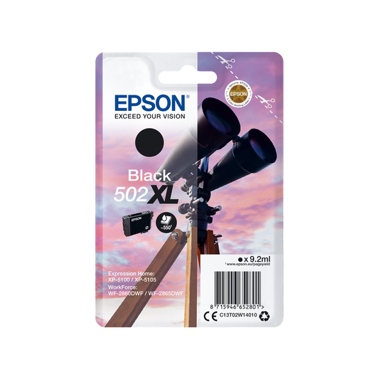 ORIGINAL Epson Cartuccia d'inchiostro nero C13T02W14010 502XL ~550 Seiten 9,2ml